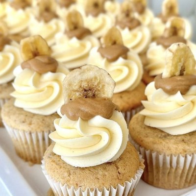 Banoffee With Caramel Filling Cupcakes + Caramel Buttercream (Box of 9)