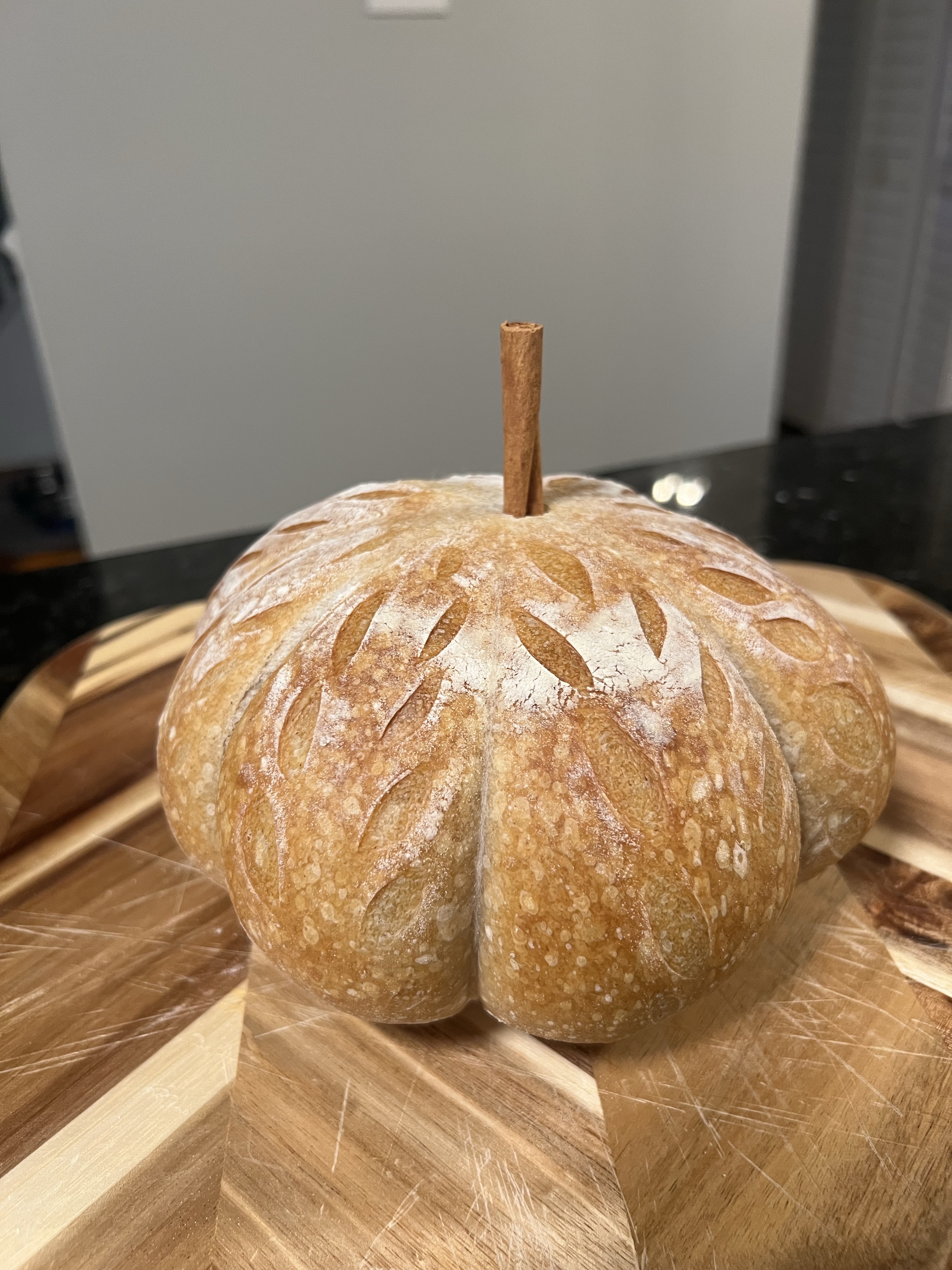 Pumpkin Shaped Sourdough Loaf