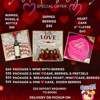 Mini ♥️ Cake, Dipped Berries, Dipped Pretzels 