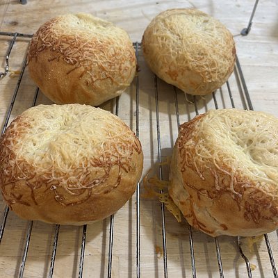 (4) Asiago Sourdough Bagels 