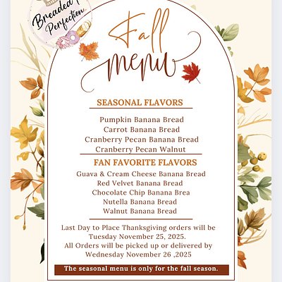 Fall Menu 