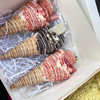(3) Cheesecake Stuffed Waffle Cones