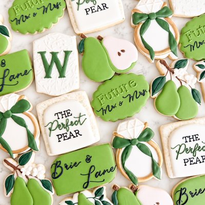 The Perfect Pear Bridal Shower Cookies