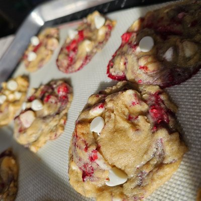White Chocolate Raspberry Cookies