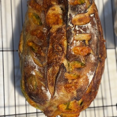 Cheddar Jalapeño Sourdough Loaf 