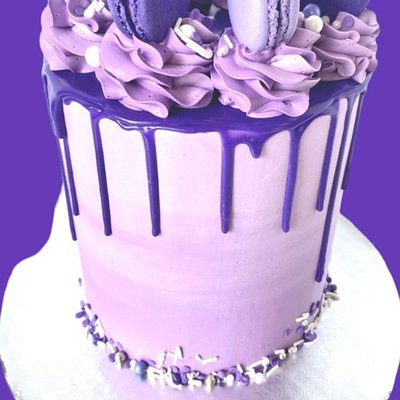8 Inch 3 Layer Purple Tier Cake 