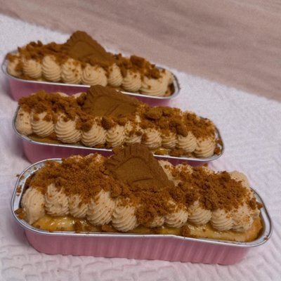 Mini Tres Leches Cake With Biscoff Topping And Whipped Cream