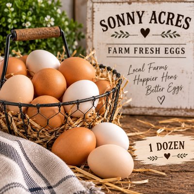 Sonny Acres Farm Fresh Eggs – 1 Dozen