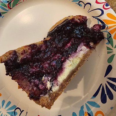 Blackberry Cobbler Layered Cheesecake