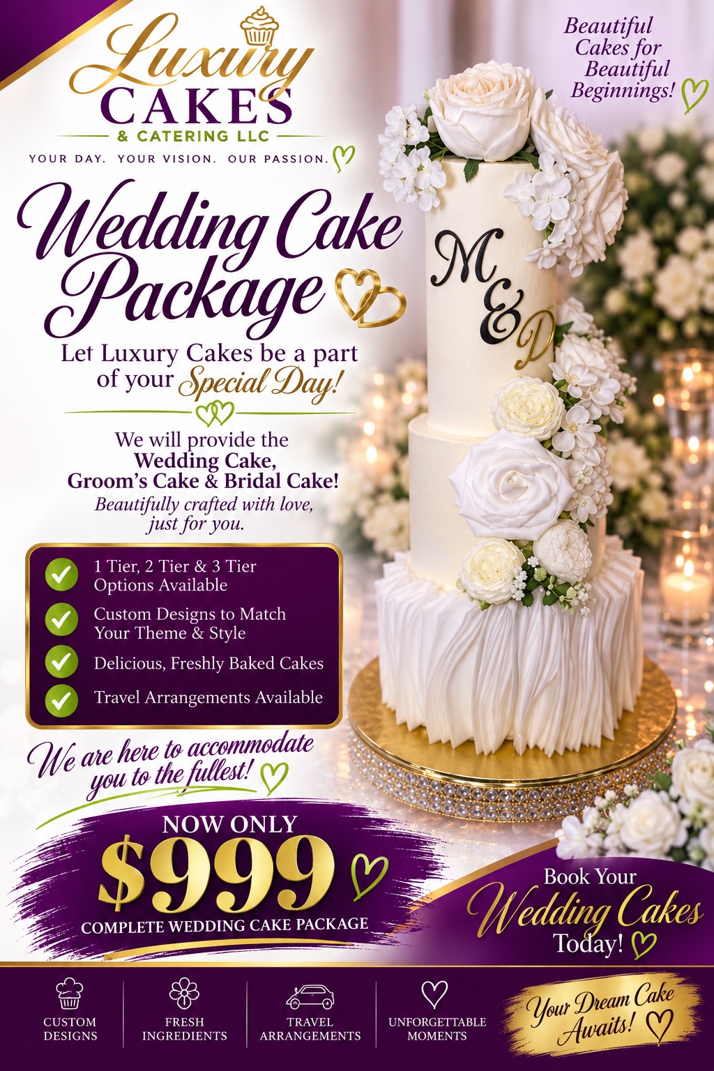 Lux Wedding Cake Package 