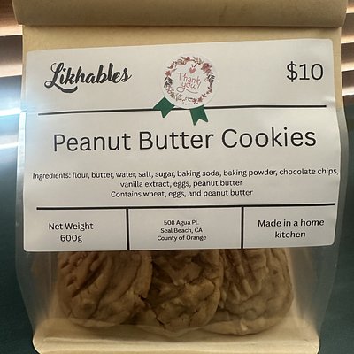 Sourdough Peanut Butter Cookies 10pk