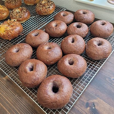 Blueberry Sourdough Bagels 