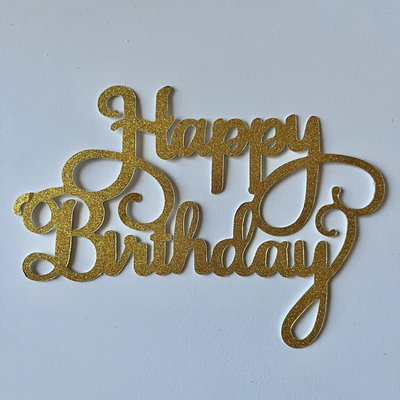 Gold “Happy Birthday” Topper 