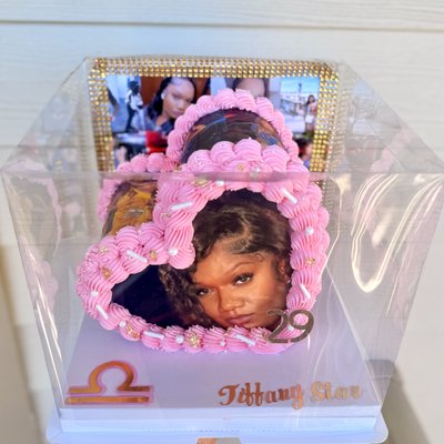 Custom Clear Cake Box  With Images Includes 6 Inch Cake Of Your Choice 