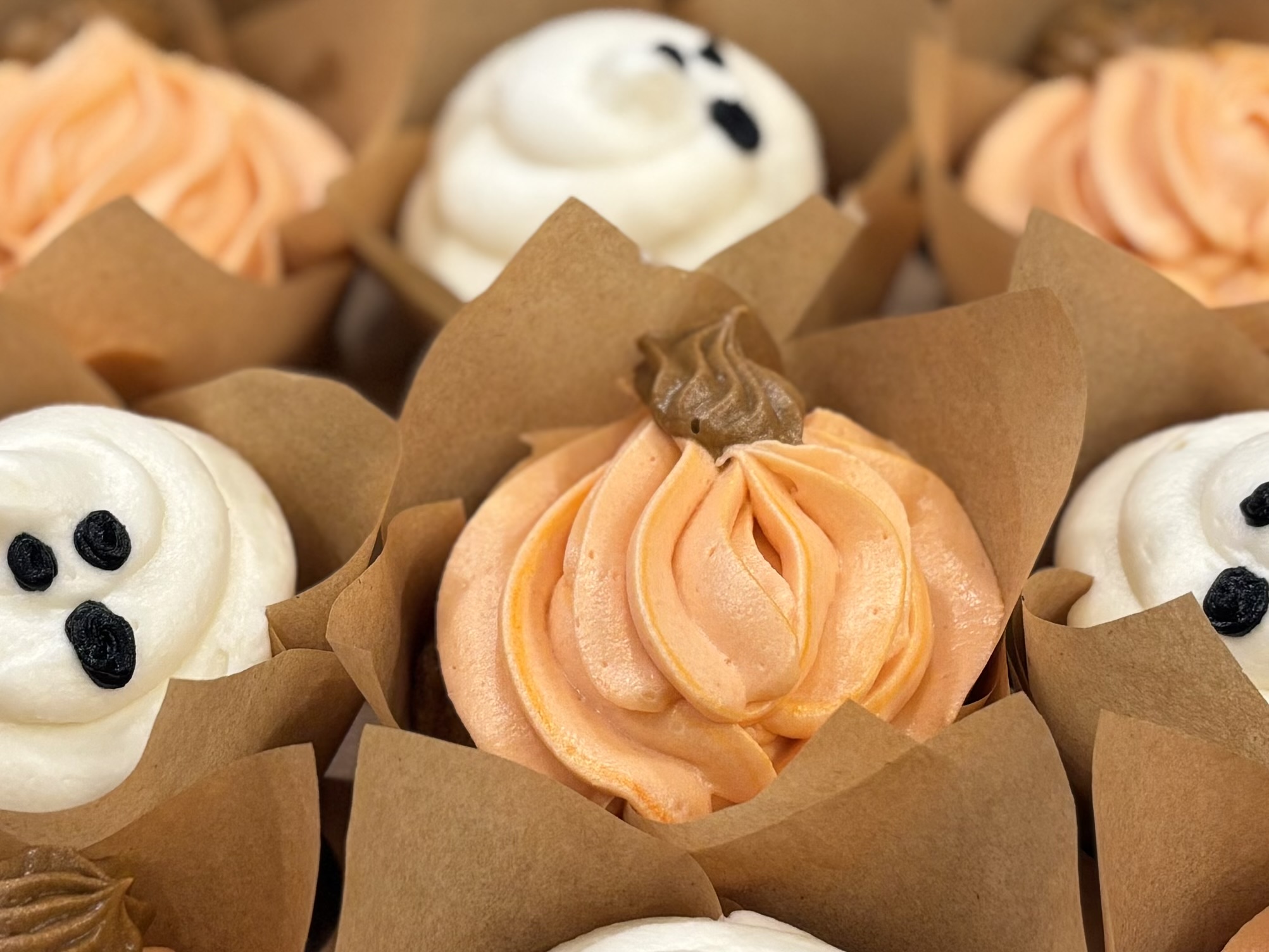 Halloween Pumpkin Spiced Cupcakes - 1/2 Dozen 