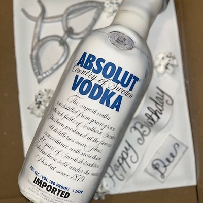 Liquor Bottle Cake Serves Approximately 20