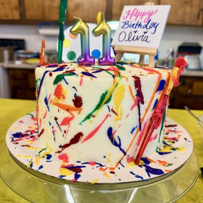 Art-Inspired Paint Splatter Cake