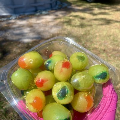 Gusher Stuffed Candied Grapes 