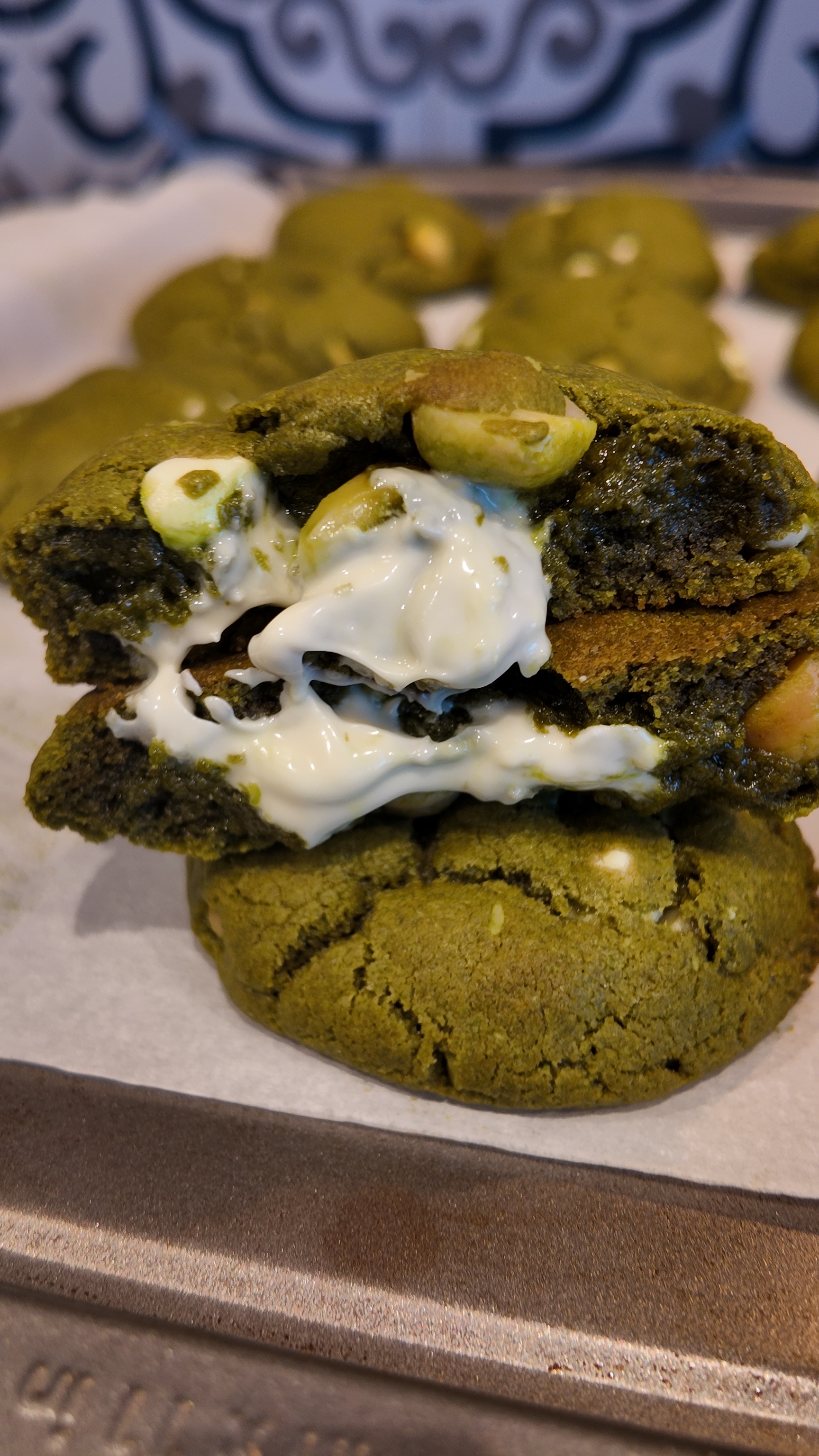 Matcha White Chocolate Chip Cookies 