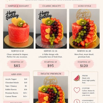 Watermelon Fresh Fruit Cake