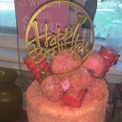6in Strawberry Crunch cake 