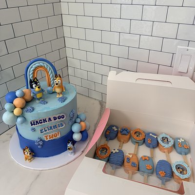 8” Cake + Cakesicles 
