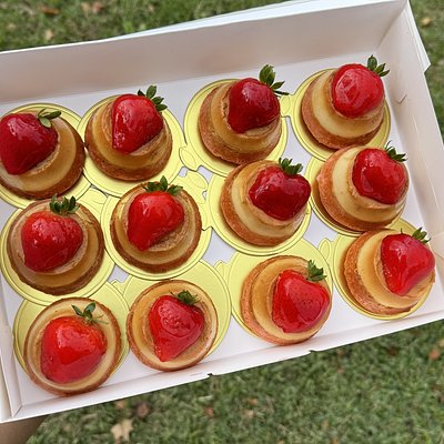 Mini Strawberry Flans