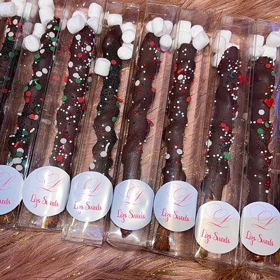 Chocolate Covered Pretzel Rods (half Dozen)