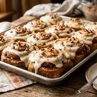 Carrot Cake Cinnamon Rolls 