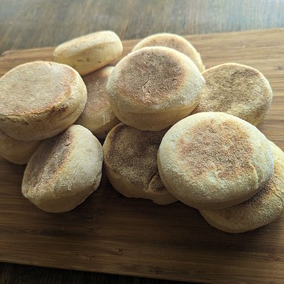 Sourdough English muffins--x4