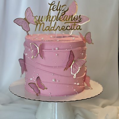 Wavy Pink Butterfly Cake 