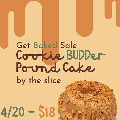 Cookie Budder Pound Cake Slice