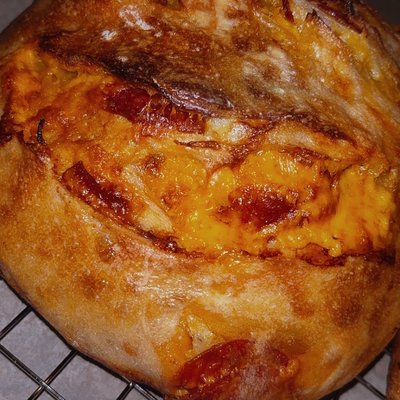 Cheddar And Pepperoni Sourdough loaf