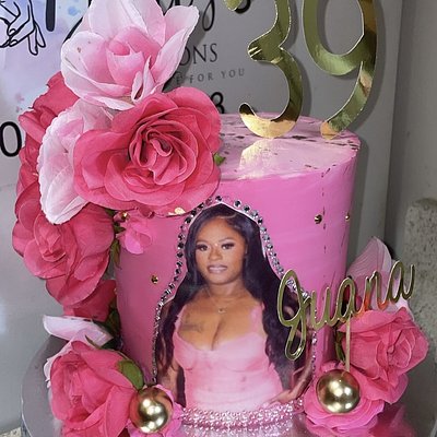 6” rose and Photo cake 