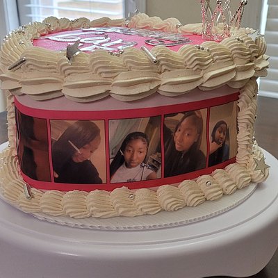 Heart Cake w/Photo & Small Crown