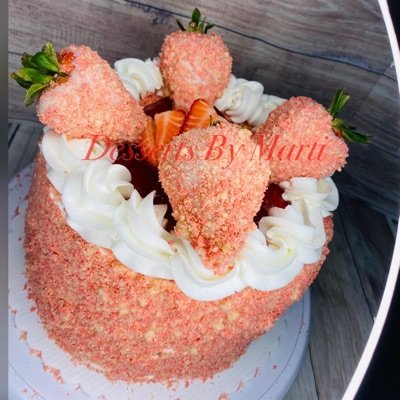 Strawberry Crunch Cake