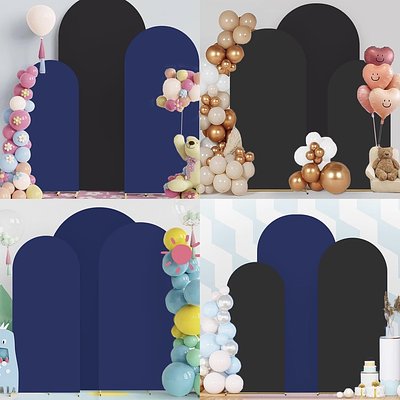 Dark Blue & Black Wedding Arch Covers Set Of 3