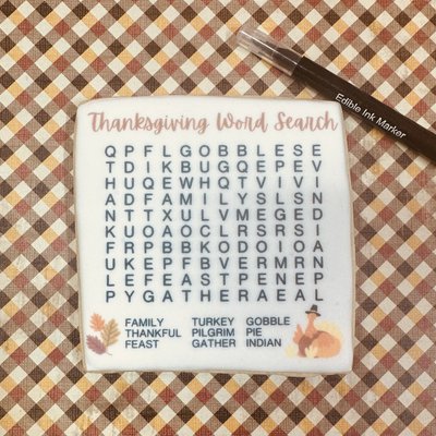 Thanksgiving Crossword Puzzle Cookie