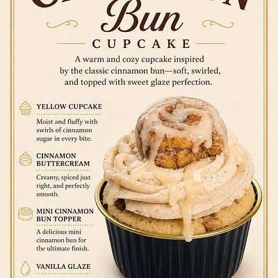 Cinnamon Bun Cupcakes (1 Dozen) 