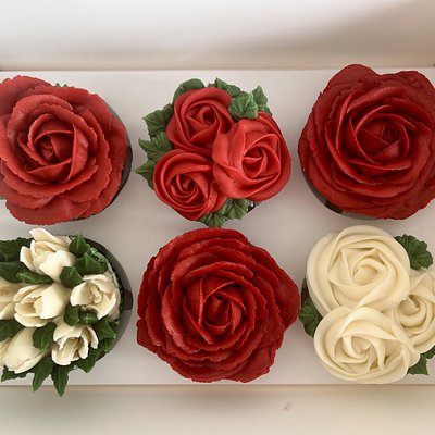 Floral Cupcake Box (6 pcs) 