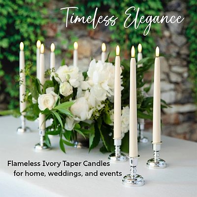 45 White Flawless Candles With Batteries & Remote 