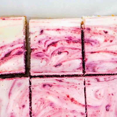 Red Wine Cherry Cheesecake Swirl Bars