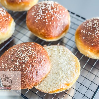 Pretzel Brioche Hamburger Buns - 4-pack