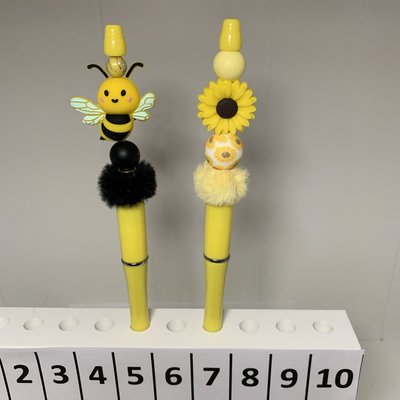 Bumble Bee & Sunflower Beaded Pens --- To Order Please Note The Number That Corresponds To The Pen(s) You Would Like To Purchase