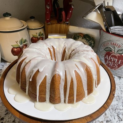 Mrs. Johnnie Ruth Pound Cake with Vanilla Glaze