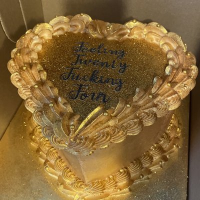Metallic 6” Heart Cake