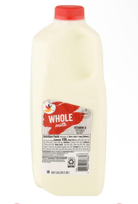 1/2 Gallon Whole Milk