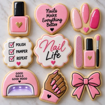 Nail Salon Set Theme Cookies 