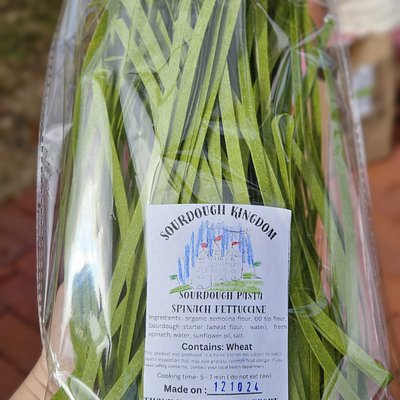 Sourdough Spinach Fettuccine 