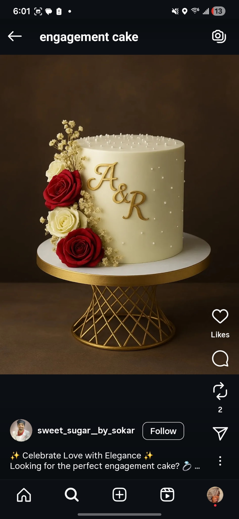Initial/ Engagement Cake 